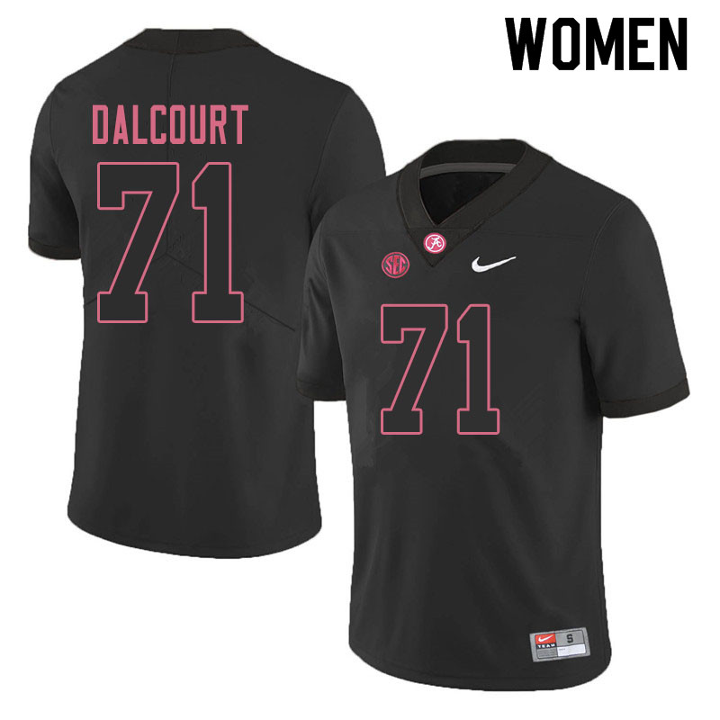 Women #71 Darrian Dalcourt Alabama Crimson Tide College Football Jerseys Sale-Blackout